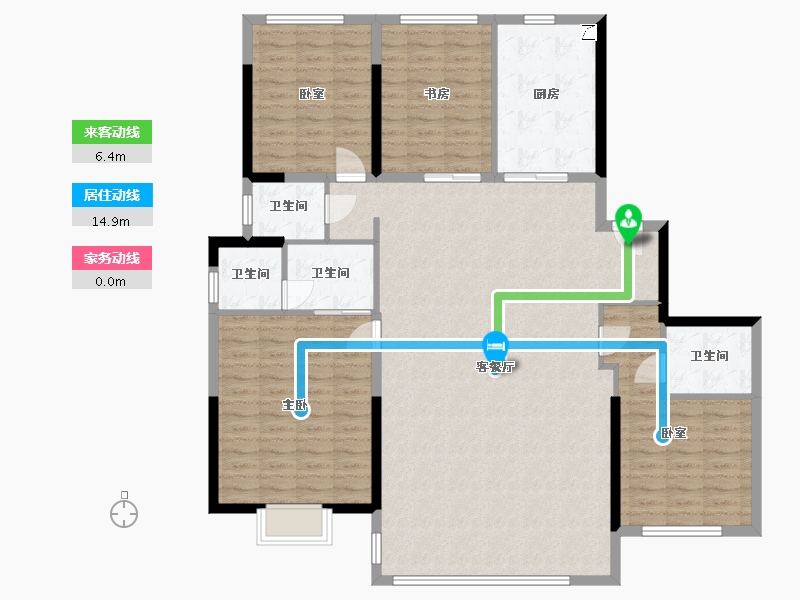 浙江省-宁波市-碧桂园紫阙台-149.85-户型库-动静线