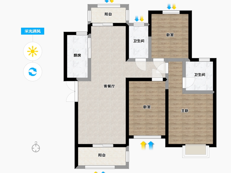 河南省-新乡市-万新・莱茵半岛-100.00-户型库-采光通风