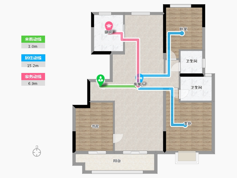 安徽省-阜阳市-华鸿鸿樾府-120.00-户型库-动静线