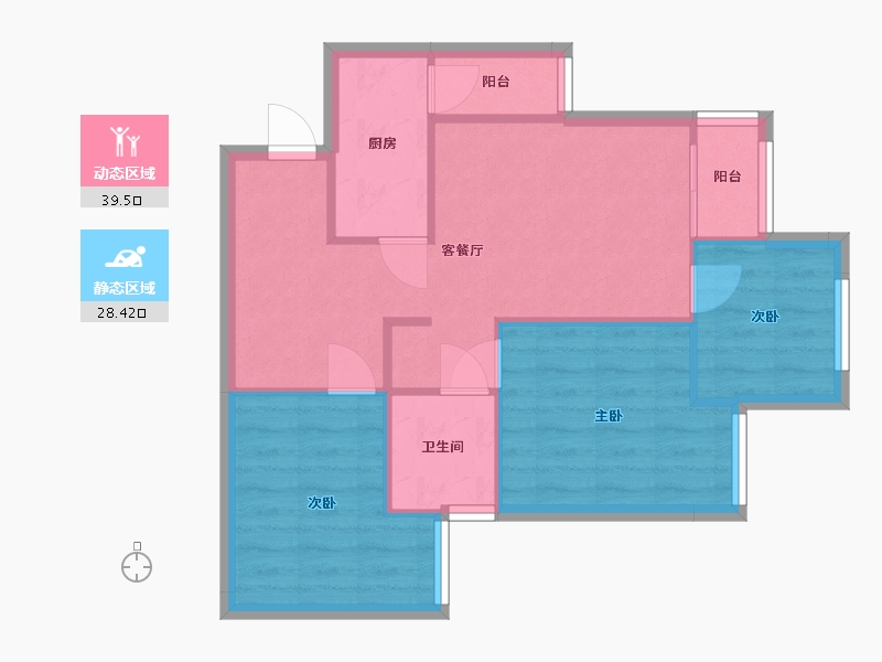 重庆-重庆市-联发欣悦-58.77-户型库-动静分区