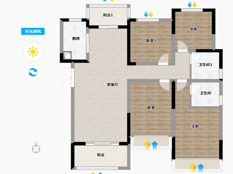 河南省-南阳市-建业龙悦城-118.00-户型库-采光通风