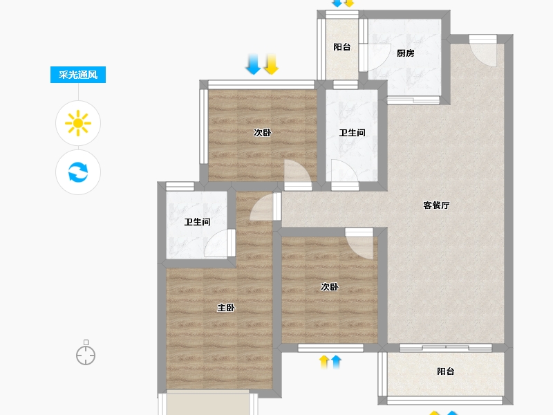 广西壮族自治区-柳州市-彰泰欢乐颂-101.56-户型库-采光通风