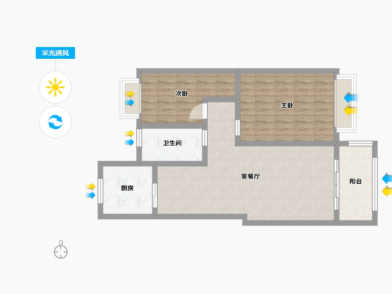 江苏省-宿迁市-康辉牡丹园-75.00-户型库-采光通风