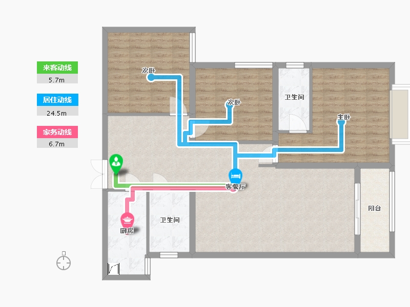 河南省-驻马店市-西平县华龙金水湾北区-108.00-户型库-动静线