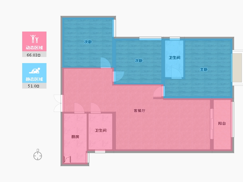 河南省-驻马店市-西平县华龙金水湾北区-108.00-户型库-动静分区