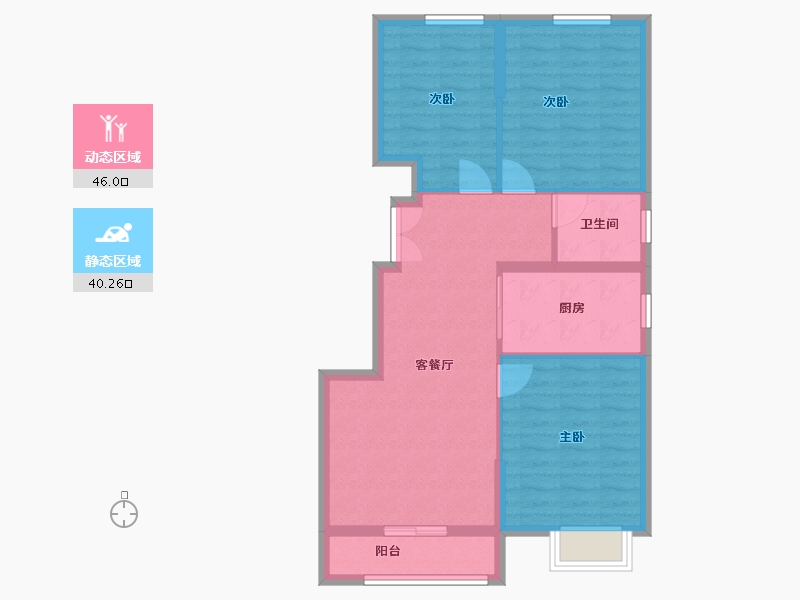 新疆维吾尔自治区-图木舒克市-团昇花园-70.00-户型库-动静分区