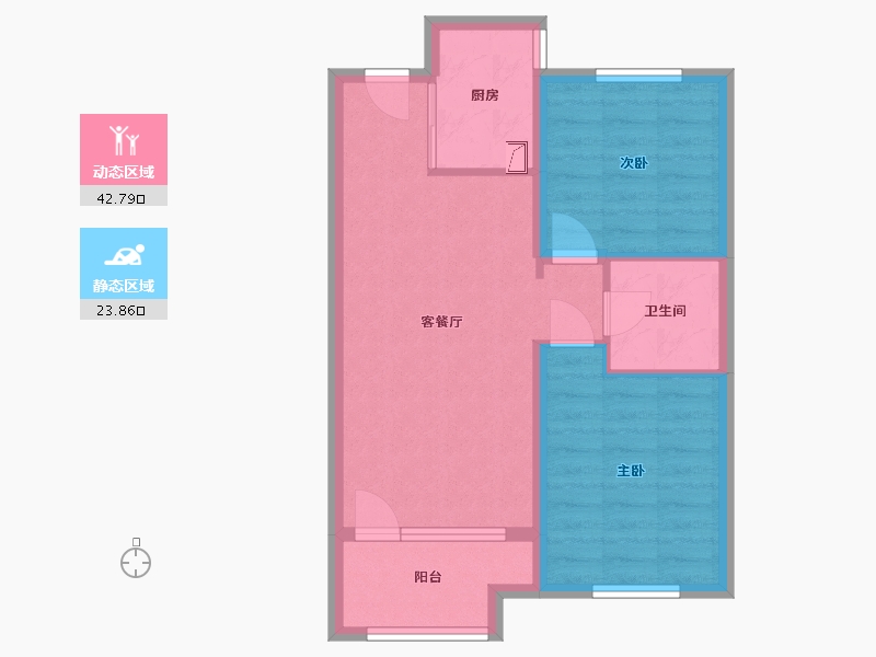 辽宁省-沈阳市-荣盛城-61.00-户型库-动静分区