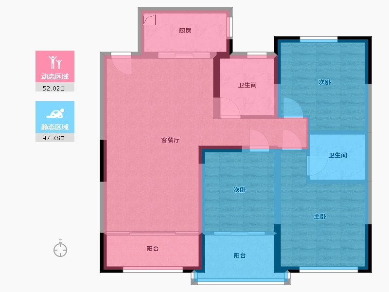 山东省-莱芜市-汇源首座-96.60-户型库-动静分区