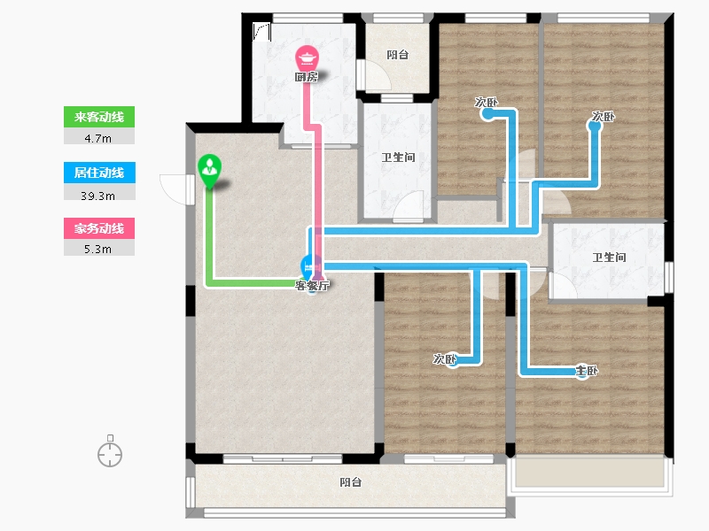 广东省-东莞市-碧桂园玫瑰臻园-127.46-户型库-动静线