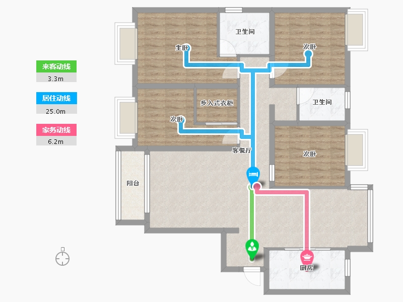 湖南省-长沙市-福天藏郡-127.00-户型库-动静线