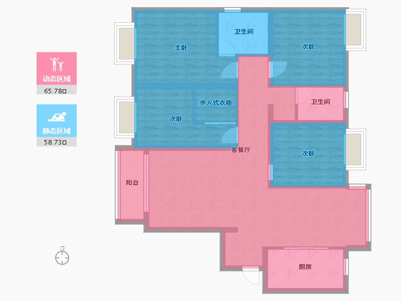 湖南省-长沙市-福天藏郡-127.00-户型库-动静分区