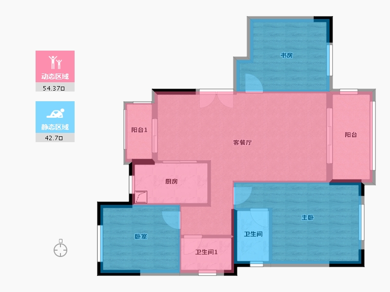 湖北省-宜昌市-地中海阳光-91.00-户型库-动静分区