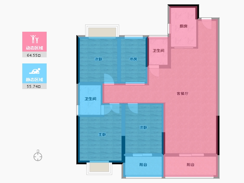 广西壮族自治区-北海市-越亚・天赐良园-89.00-户型库-动静分区