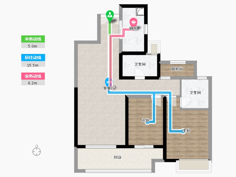 江苏省-盐城市-大丰吾悦华府-88.00-户型库-动静线