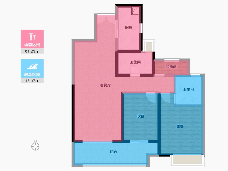 江苏省-盐城市-大丰吾悦华府-88.00-户型库-动静分区