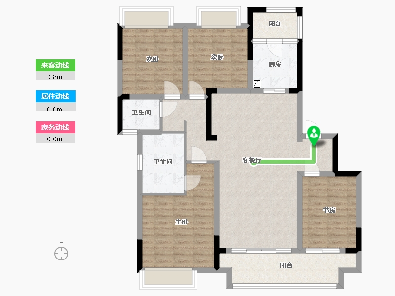 重庆-重庆市-华润公园九里-123.00-户型库-动静线