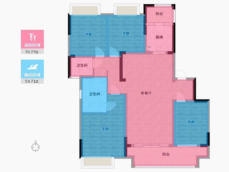 重庆-重庆市-华润公园九里-123.00-户型库-动静分区