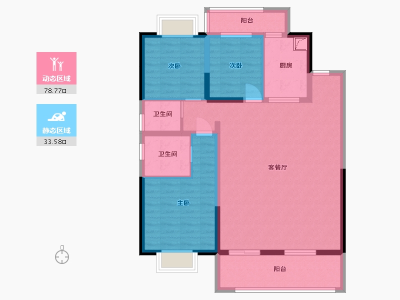 云南省-红河哈尼族彝族自治州-美景和府-128.00-户型库-动静分区