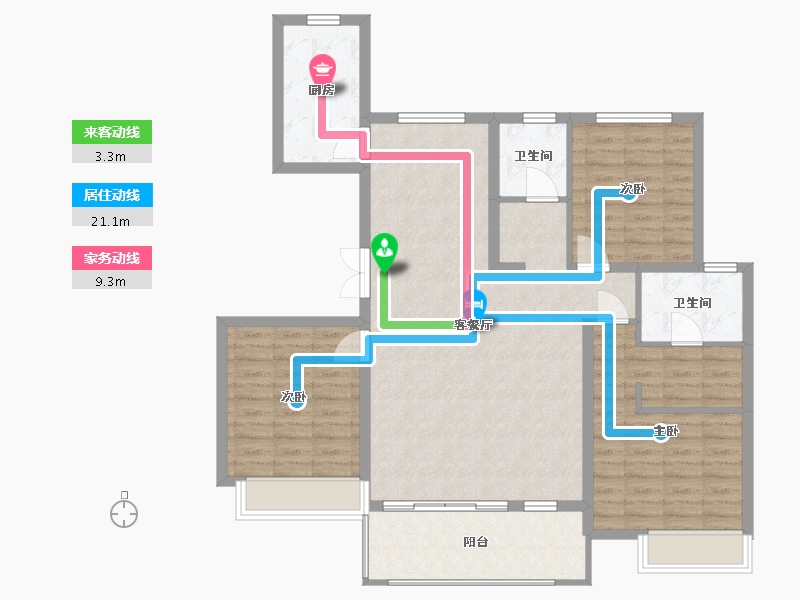 江苏省-徐州市-隐山观湖-111.00-户型库-动静线