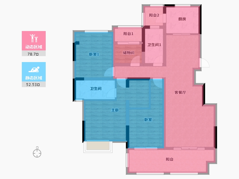 安徽省-铜陵市-铜冠见龙花园-137.00-户型库-动静分区