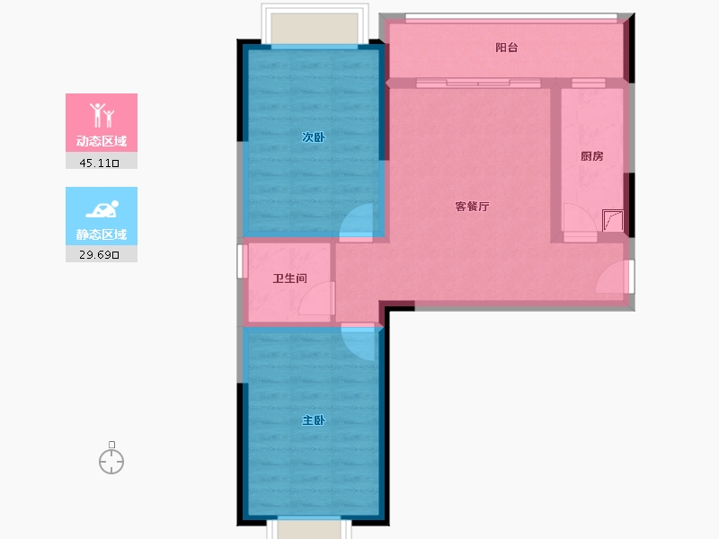 云南省-西双版纳傣族自治州-俊学苑-75.00-户型库-动静分区