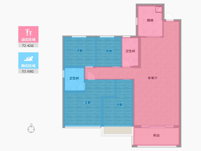 河南省-安阳市-碧桂园·天麓-113.00-户型库-动静分区