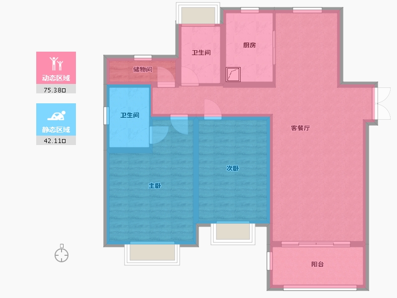 江苏省-苏州市-荷塘月苑-105.00-户型库-动静分区