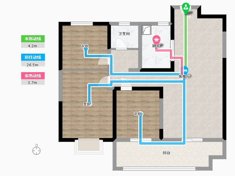 安徽省-淮北市-开元广场-95.99-户型库-动静线