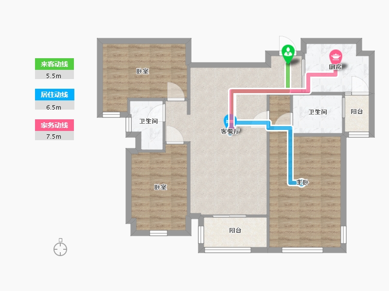 贵州省-贵阳市-恒大金阳新世界-84.60-户型库-动静线