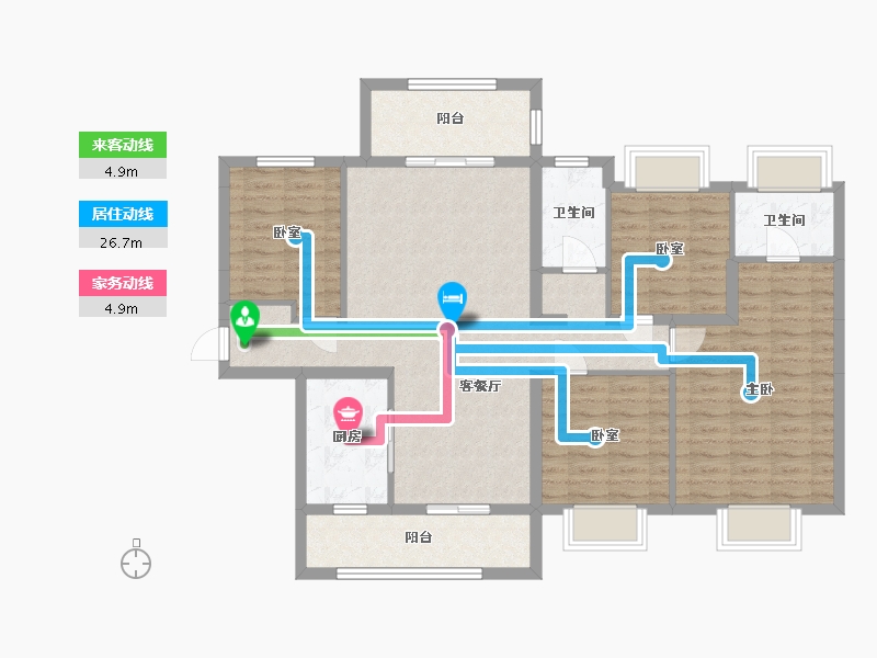 湖南省-邵阳市-隆回碧桂园1栋-110.00-户型库-动静线