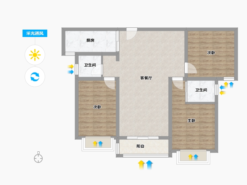 陕西省-宝鸡市-中元水韵尚品-129.00-户型库-采光通风