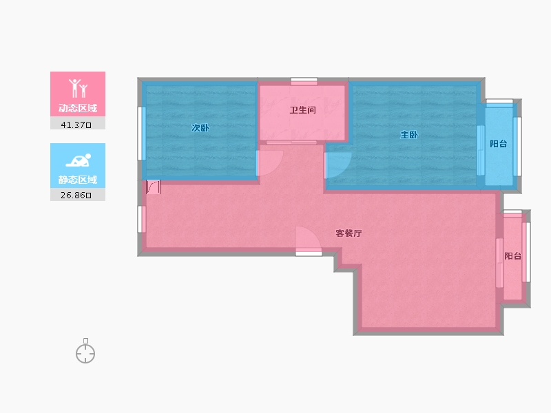 吉林省-长春市-华源公园一号3期-65.00-户型库-动静分区