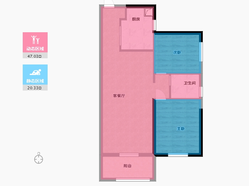 湖南省-长沙市-阳光城尚东湾-60.00-户型库-动静分区