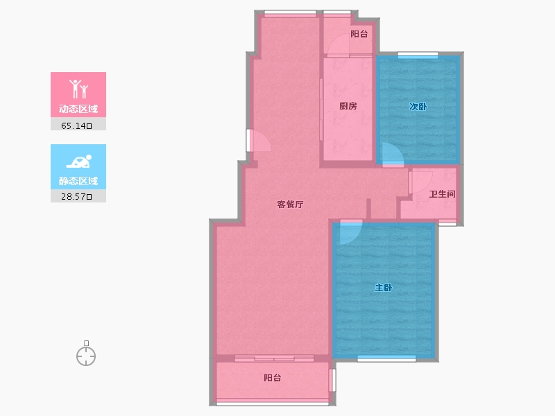 北京-北京市-冠城大通百旺府(永丰嘉园 )-100.00-户型库-动静分区