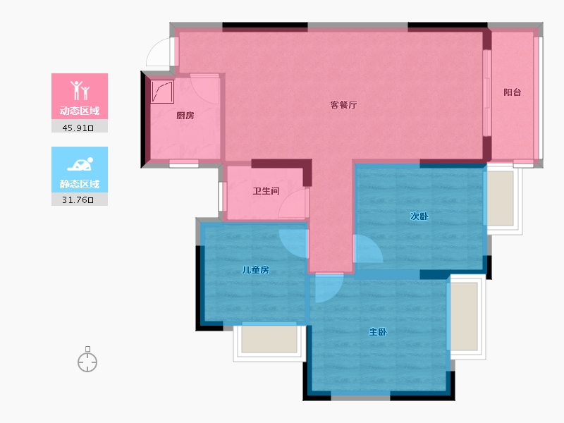 广西壮族自治区-柳州市-栗园新居-75.30-户型库-动静分区