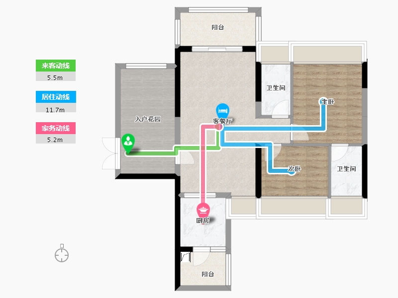 广东省-云浮市-祥顺筠粤豪苑-85.00-户型库-动静线