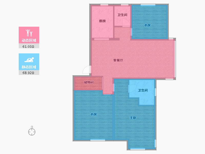 浙江省-嘉兴市-浅水湾-118.00-户型库-动静分区