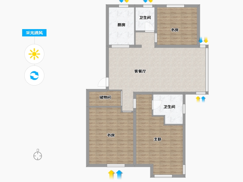 浙江省-嘉兴市-浅水湾-118.00-户型库-采光通风