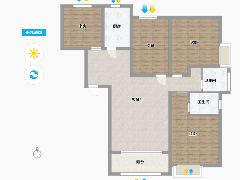 河南省-南阳市-金帝国际-122.30-户型库-采光通风