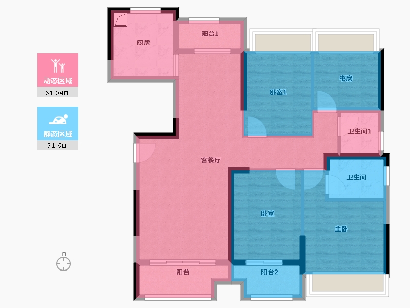 湖南省-常德市-福捷华中城-100.00-户型库-动静分区