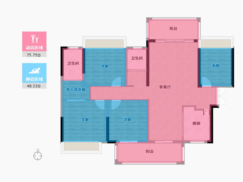 广东省-肇庆市-四会市吾悦广场17座-120.00-户型库-动静分区