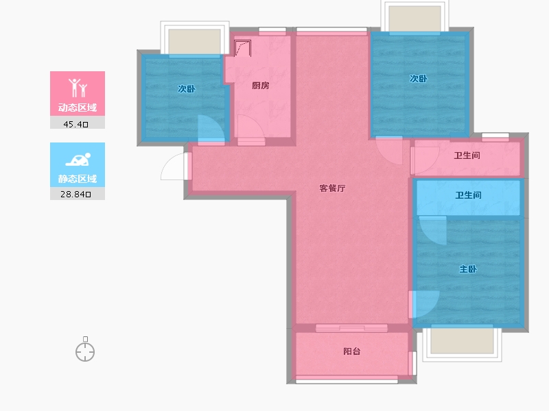 广东省-清远市-五洲世纪城-90.00-户型库-动静分区