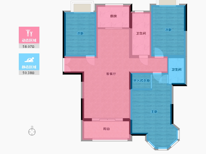 湖南省-永州市-苏通国际新城-110.00-户型库-动静分区