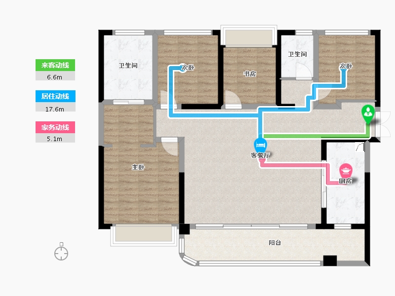 四川省-成都市-天府公园未来城-130.15-户型库-动静线