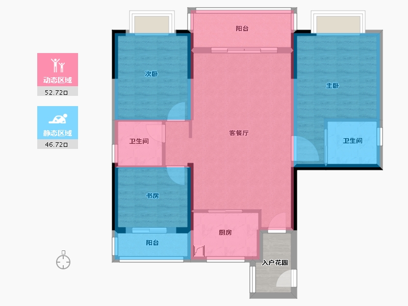 福建省-泉州市-安溪蓝溪缔景-93.00-户型库-动静分区