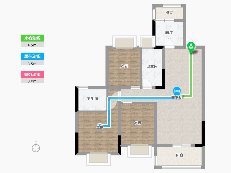 四川省-成都市-金牛万达广场-87.50-户型库-动静线