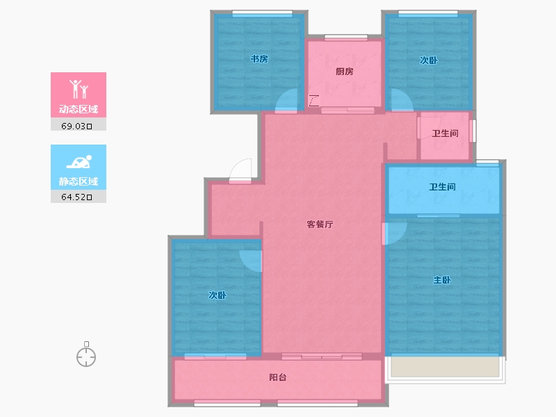 江苏省-无锡市-春晓江南-121.00-户型库-动静分区