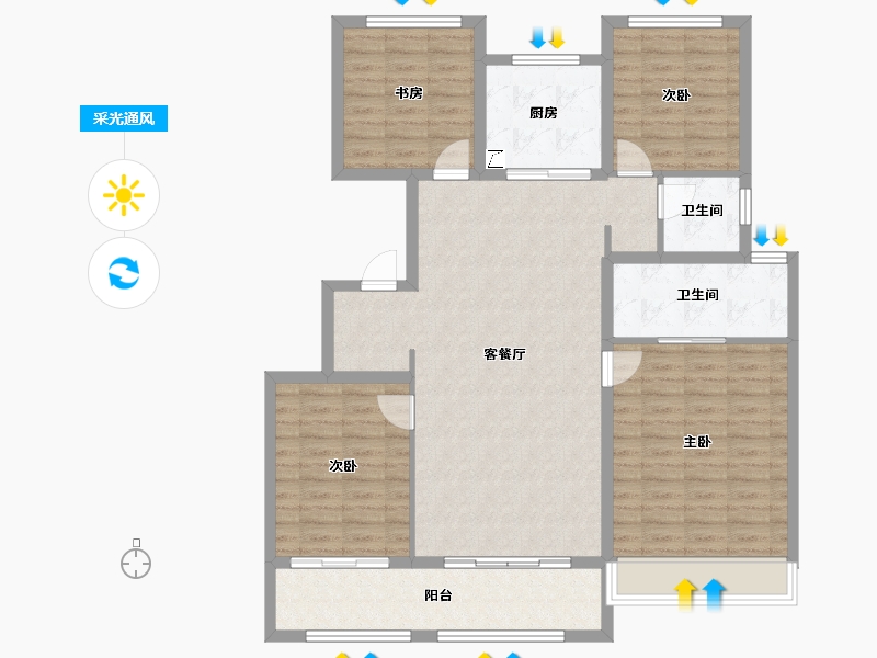 江苏省-无锡市-春晓江南-121.00-户型库-采光通风