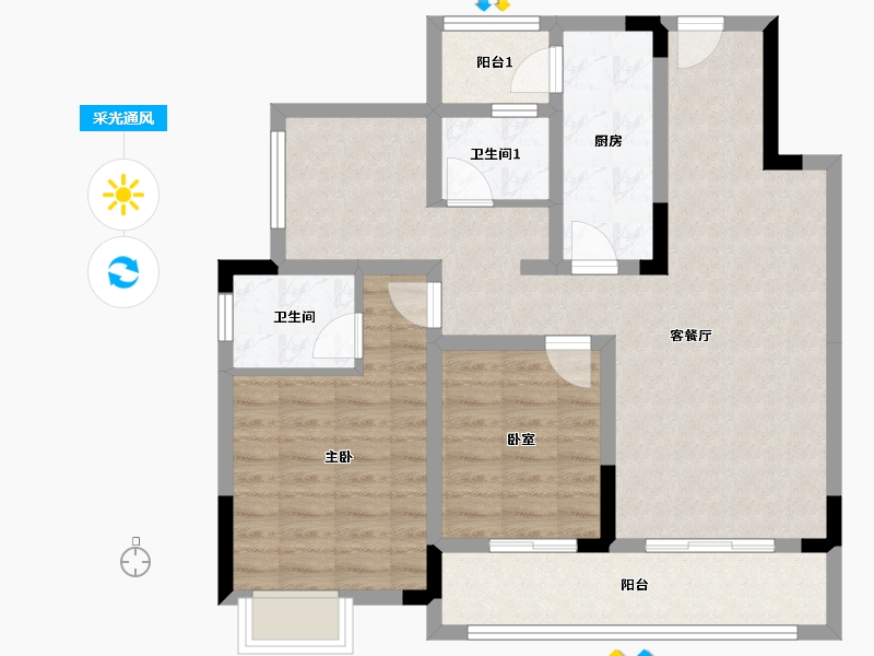 四川省-绵阳市-水晶郦城顶跃1-117.00-户型库-采光通风