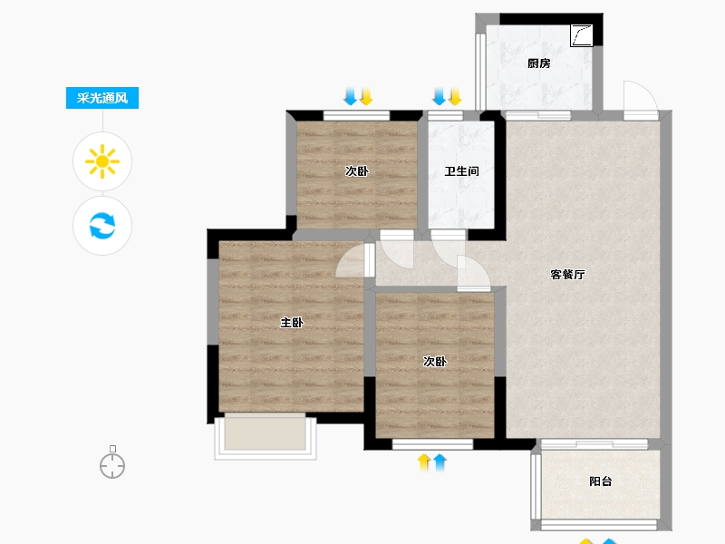 四川省-绵阳市-水韵长滩-100.00-户型库-采光通风